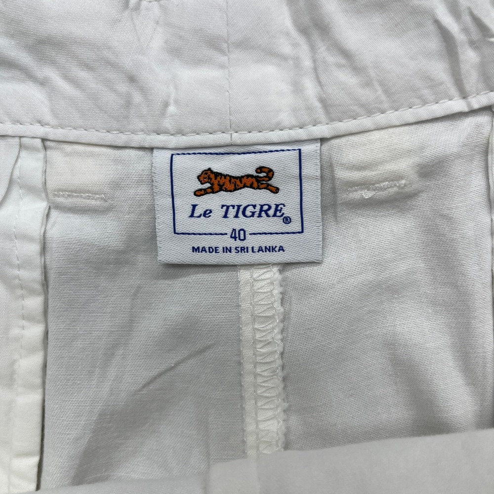 Le Tigre Mens Chino Shorts White Size 40 NWT Vintage Style Preppy Cotton Twill - Picture 9 of 11